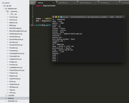 صورة للمشروع Digitalocean api (python) صورة للمشروع Digitalocean api (python)